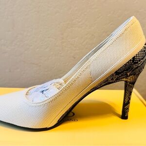 Elegant White and Black Women's Heels